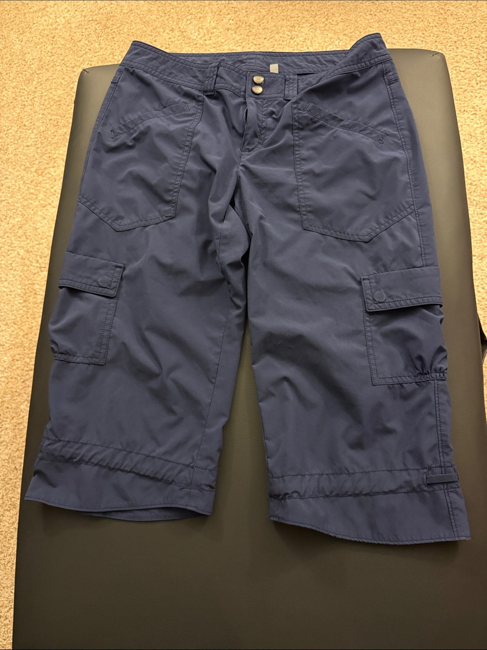 Athleta Navy Cargo Bermuda Shorts